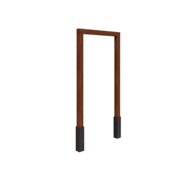Pérgola em aço corten - Reta - 150 x 230 cm - Com base de betão
