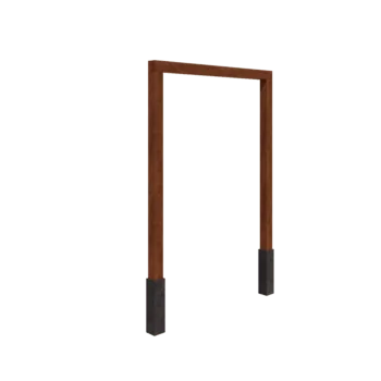 Pérgola em aço corten - Reta - 200 x 230 cm - Com base de betão