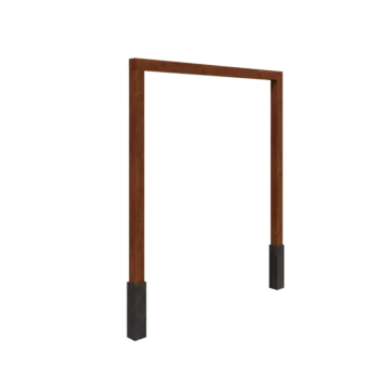 Pérgola em aço corten - Reta - 250 x 230 cm - Com base de betão