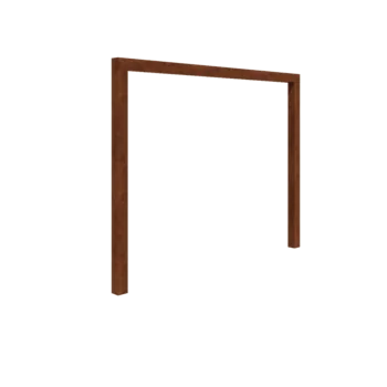 Pérgola em aço corten - Reta - 300 x 230 cm - Sem base de betão