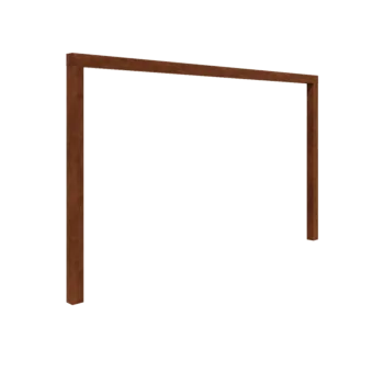 Pérgola em aço corten - Reta - 400 x 230 cm - Sem base de betão
