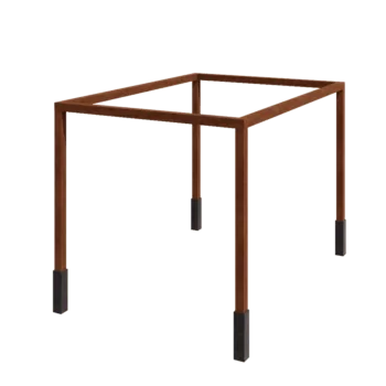 Pérgola em aço corten - Retângulo - 424 x 300 x 230 cm - Com base de betão