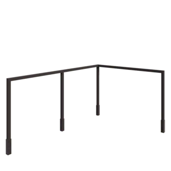 Pérgola em aço - Canto - 600 x 412 x 230 cm - RAL7016 fosco (cinzento antracite) - Com base de betão