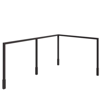 Pérgola em aço - Canto - 600 x 412 x 230 cm - Outra cor RAL - Com base de betão