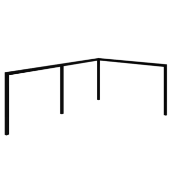 Pérgola em aço - Canto - 600 x 412 x 230 cm - RAL9005 fosco (preto) - Sem base de betão