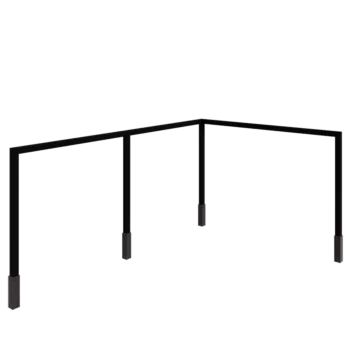 Pérgola em aço - Canto - 600 x 412 x 230 cm - RAL9005 fosco (preto) - Com base de betão