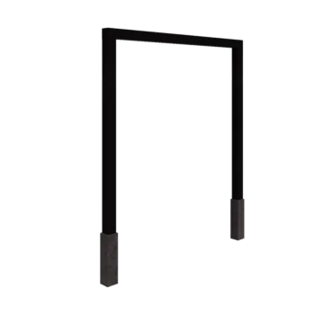 Pérgola em aço - Reta - 250 x 230 cm - RAL9005 fosco (preto) - Com base de betão
