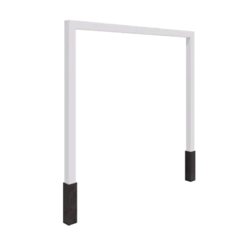 Pérgola em aço - Reta - 300 x 230 cm - RAL9010 fosco (branco) - Com base de betão