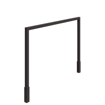 Pérgola em aço - Reta - 400 x 230 cm - RAL7016 fosco (cinzento antracite) - Com base de betão