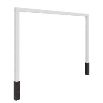 Pérgola em aço - Reta - 400 x 230 cm - RAL9010 fosco (branco) - Com base de betão