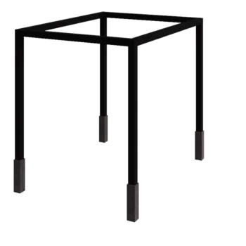 Pérgola em aço - Retângulo - 324 x 250 x 230 cm - RAL9005 fosco (preto) - Com base de betão