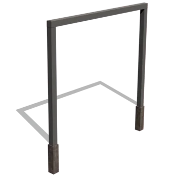 Pérgola em aço - Reta - 300 x 230 cm - RAL9005 fosco (preto) - Sem base de betão