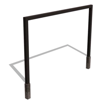 Pérgola em aço - Reta - 400 x 230 cm - RAL9005 fosco (preto) - Com base de betão