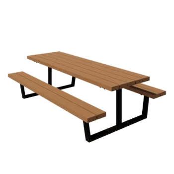 Mesa de piquenique em aço - Georgia L - 240 x 163 x 75 cm - Com madeira de Douglas