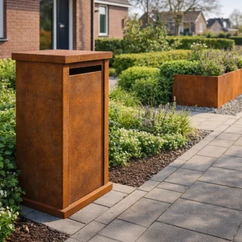 Caixa de correio em aço corten - Arizona M - 60 x 40 x 100 cm