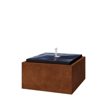 Fonte em aço corten - Orin - 80 x 80 x 40 cm - Sem Iluminação LED