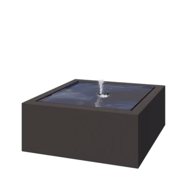 Fonte em alumínio - Lyra - 100 x 100 x 40 cm - RAL7016 fosco (cinzento antracite) - Com Iluminação LED