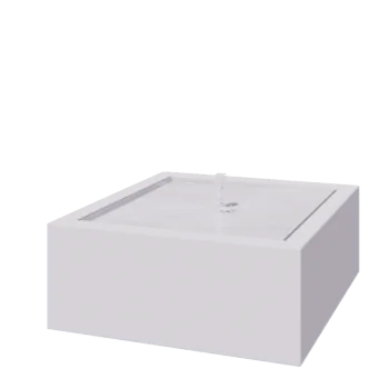 Fonte em alumínio - Lyra - 100 x 100 x 40 cm - RAL9010 fosco (branco) - Com Iluminação LED