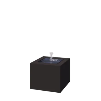 Fonte em alumínio - Lyra - 50 x 50 x 40 cm - RAL9005 fosco (preto) - Com Iluminação LED