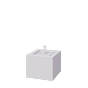 Fonte em alumínio - Lyra - 50 x 50 x 40 cm - RAL9010 fosco (branco) - Com Iluminação LED