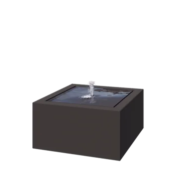 Fonte em alumínio - Lyra - 80 x 80 x 40 cm - RAL7016 fosco (cinzento antracite) - Com Iluminação LED