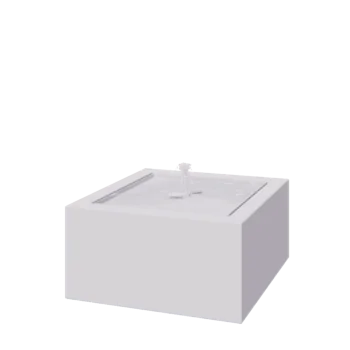 Fonte em alumínio - Lyra - 80 x 80 x 40 cm - RAL9010 fosco (branco) - Com Iluminação LED