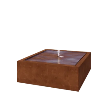 Fonte em aço corten - Lyra - 120 x 120 x 40 cm - Com Iluminação LED