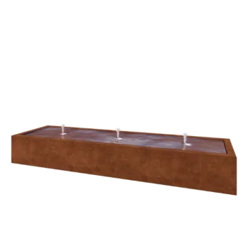 Fonte em aço corten - Lyra - 300 x 80 x 40 cm - Com Iluminação LED